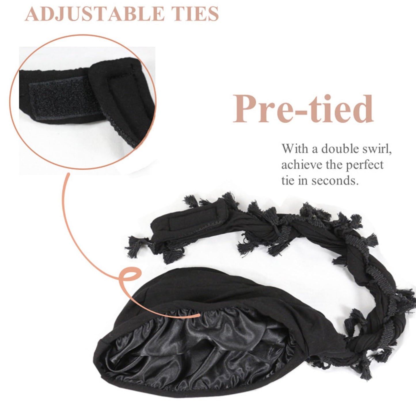 Pre-Tied Tassel Turban Twist Head Wraps